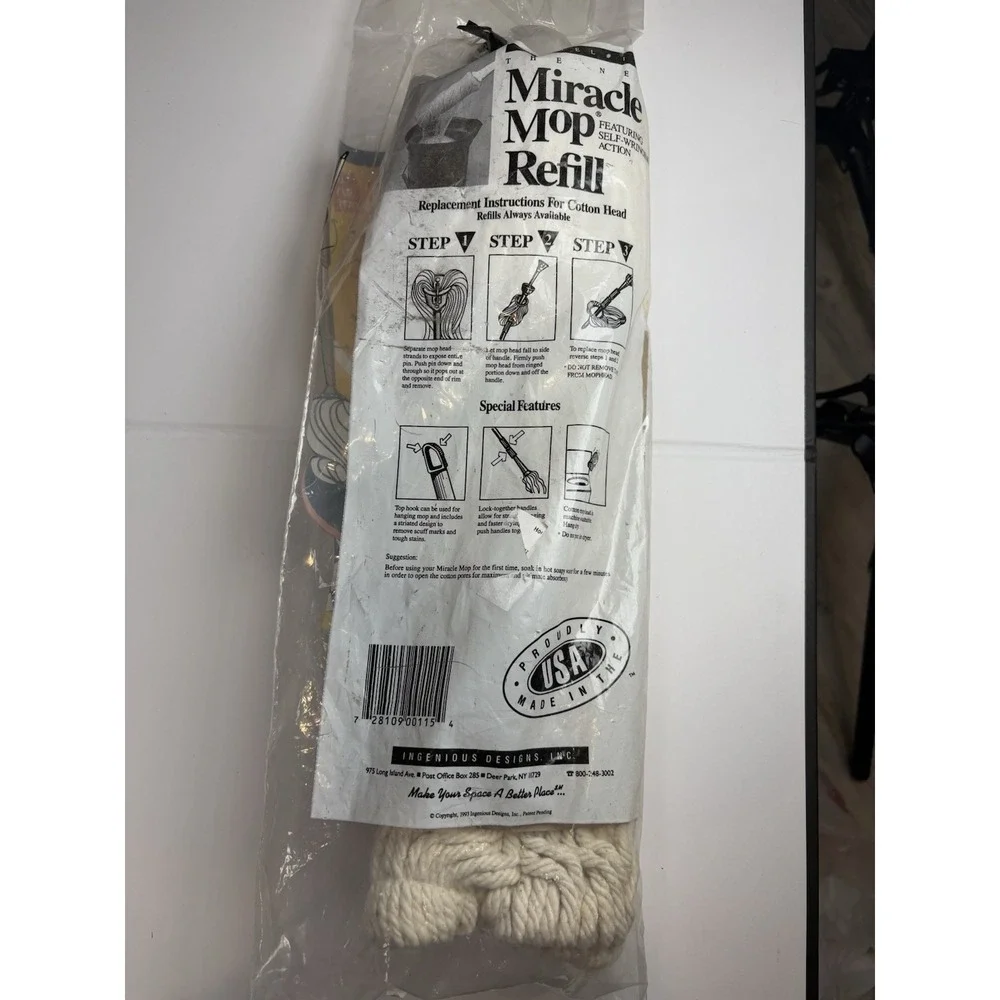 Miracle Mop Refill Replacement Head As Seen On TV Wrings Out Ingenious USA